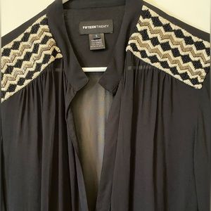 Nice and dressy or casual beaded sheer blouse